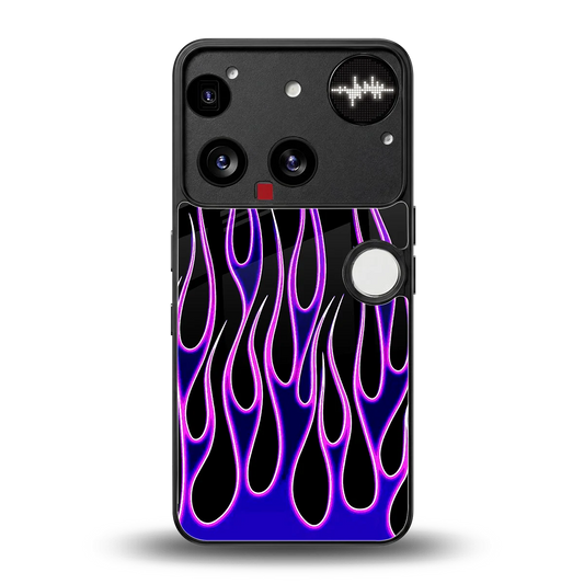 Flames Purple Inferno back phone cover | glass case for nothing phone 3