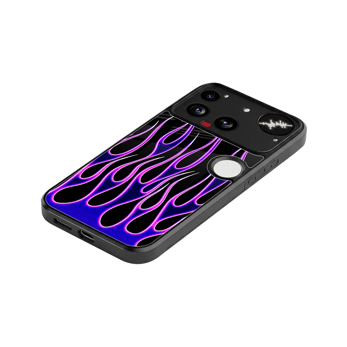 Flames Purple Inferno stylish phone case for nothing phone 3 | glossy glass and slim fit