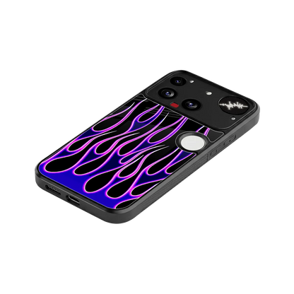 Flames Purple Inferno stylish phone case for nothing phone 3 | glossy glass and slim fit