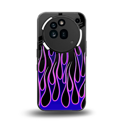 Flames Purple Inferno back phone cover | glass case for nothing phone 3a pro