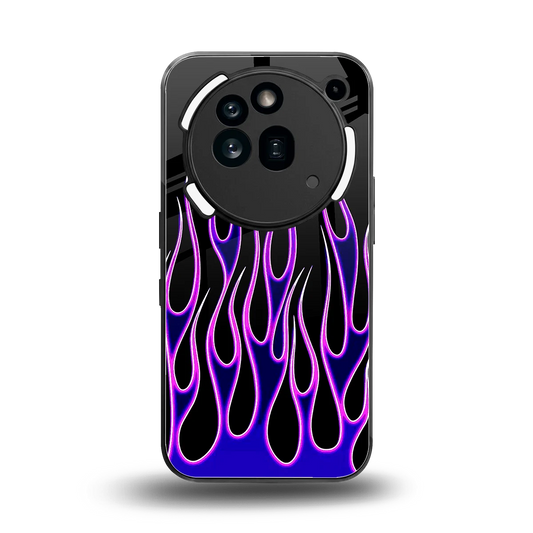 Flames Purple Inferno back phone cover | glass case for nothing phone 3a pro