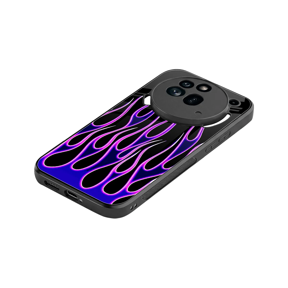 Flames Purple Inferno stylish phone case for nothing phone 3a pro | glossy glass and slim fit