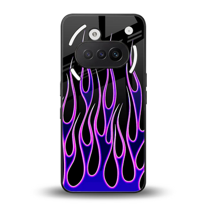 Flames Purple Inferno back phone cover | glass case for nothing phone 3a