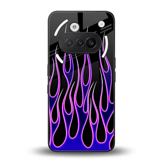 Flames Purple Inferno back phone cover | glass case for nothing phone 3a