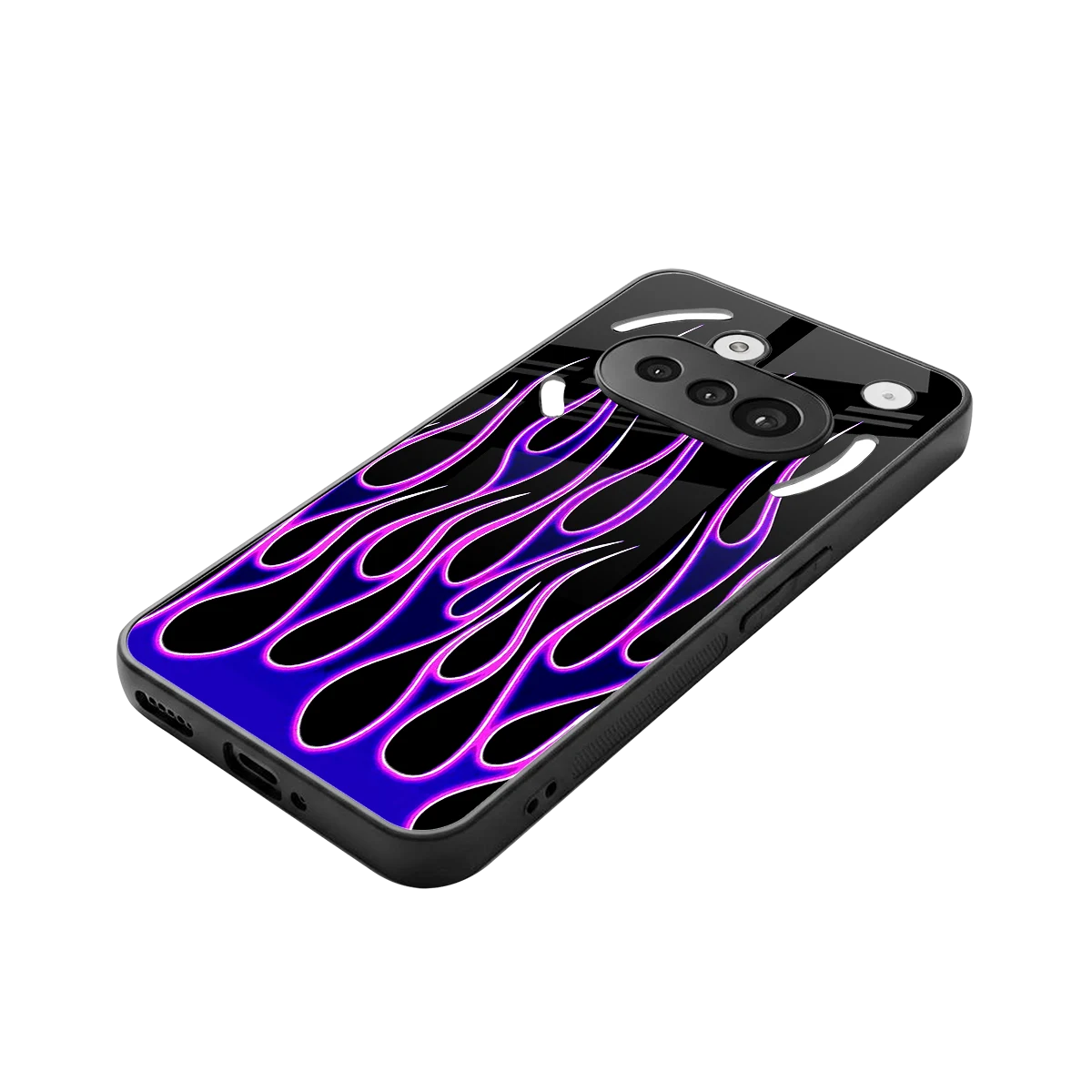 Flames Purple Inferno stylish phone case for nothing phone 3a | glossy glass and slim fit