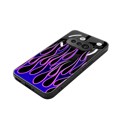 Flames Purple Inferno stylish phone case for nothing phone 3a | glossy glass and slim fit