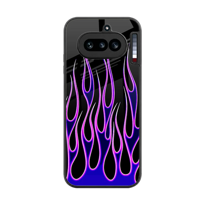 Flames Purple Inferno back phone cover | glass case for nothing phone 4a