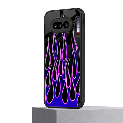 Flames Purple Inferno nothing phone 4a mobile cover | shockproof glass phone case