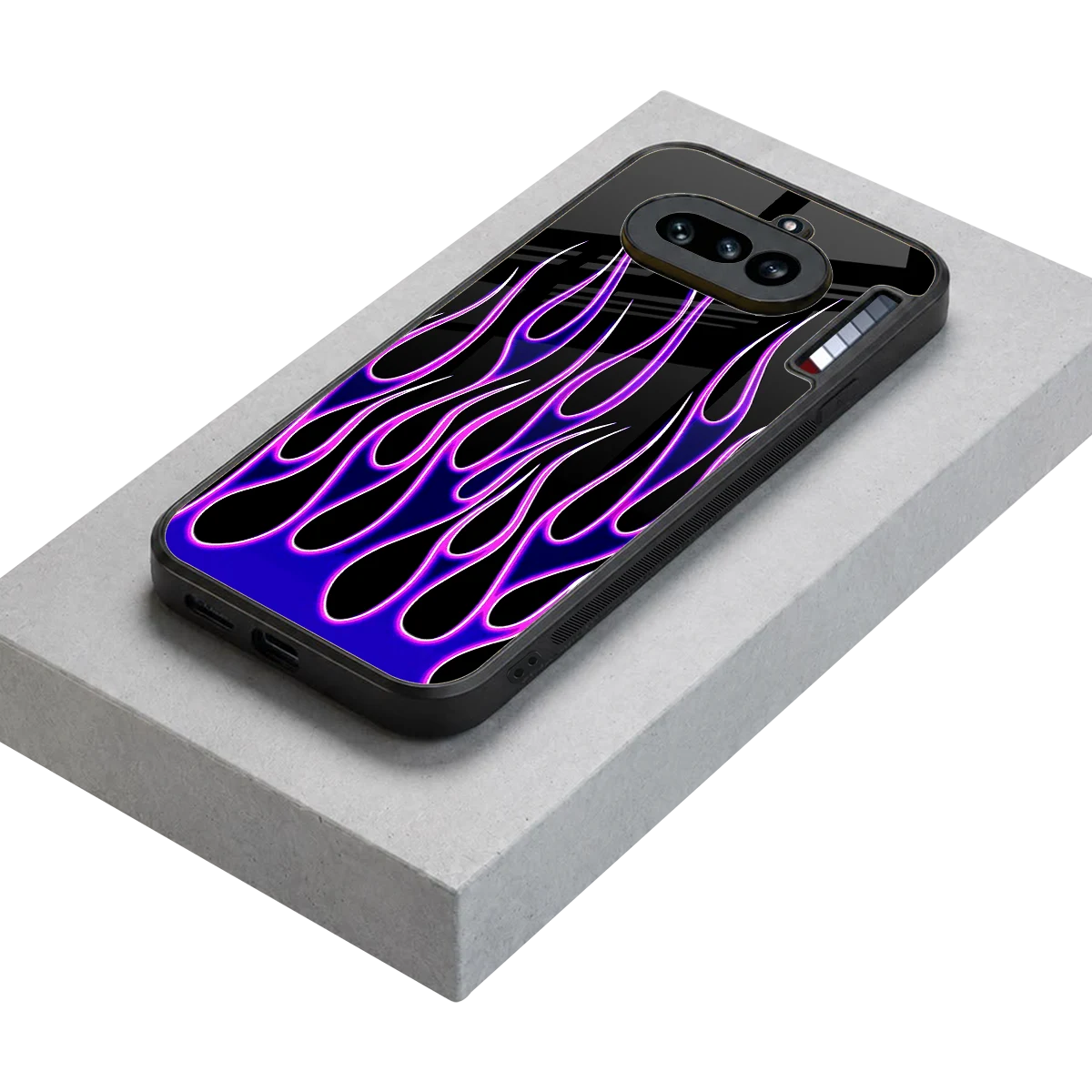 Flames Purple Inferno stylish phone case for nothing phone 4a | glossy glass and slim fit
