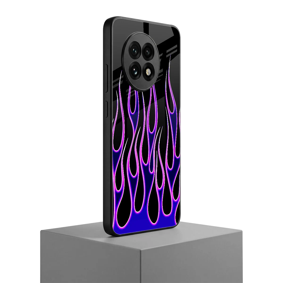 Flames Purple Inferno oneplus 13r mobile cover | shockproof glass phone case