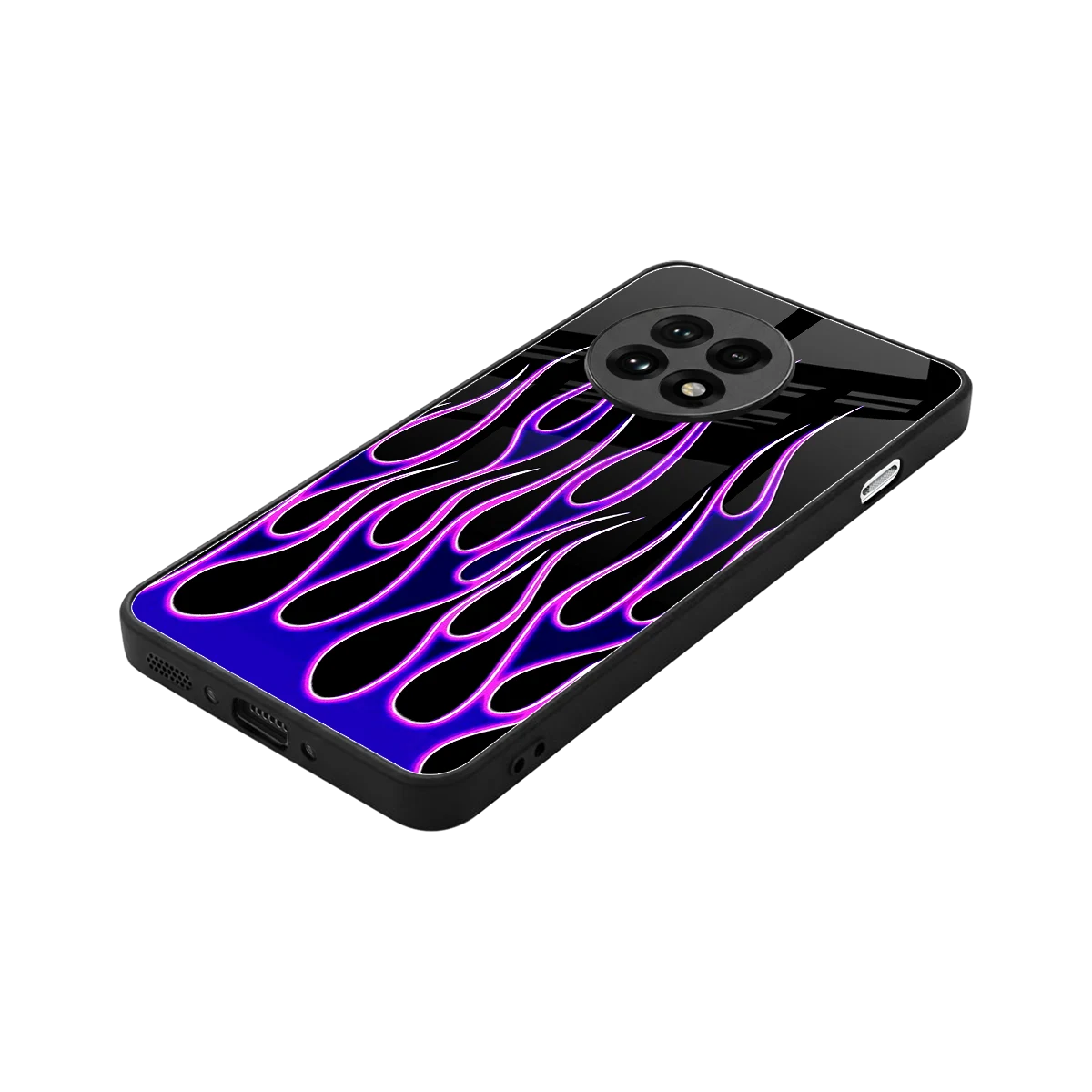 Flames Purple Inferno stylish phone case for oneplus 13r | glossy glass and slim fit