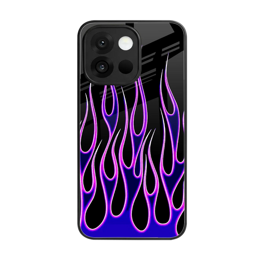 Flames Purple Inferno back phone cover | glass case for oneplus 13s