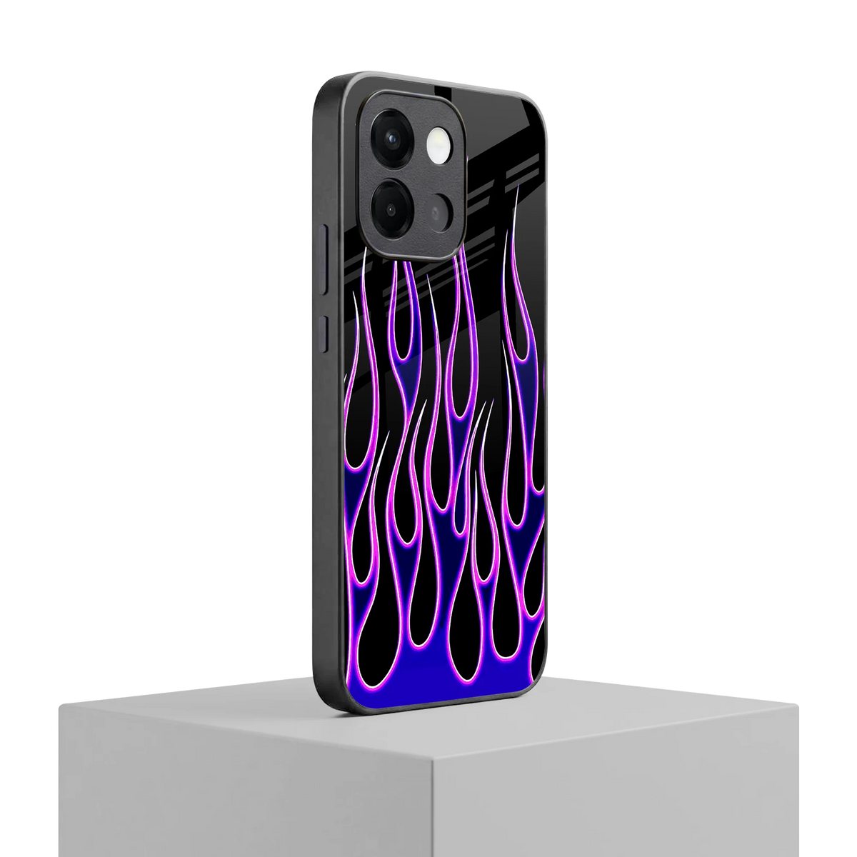 Flames Purple Inferno oneplus 13s mobile cover | shockproof glass phone case