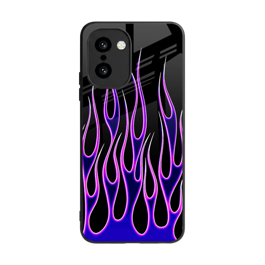 Flames Purple Inferno back phone cover | glass case for oneplus 15r