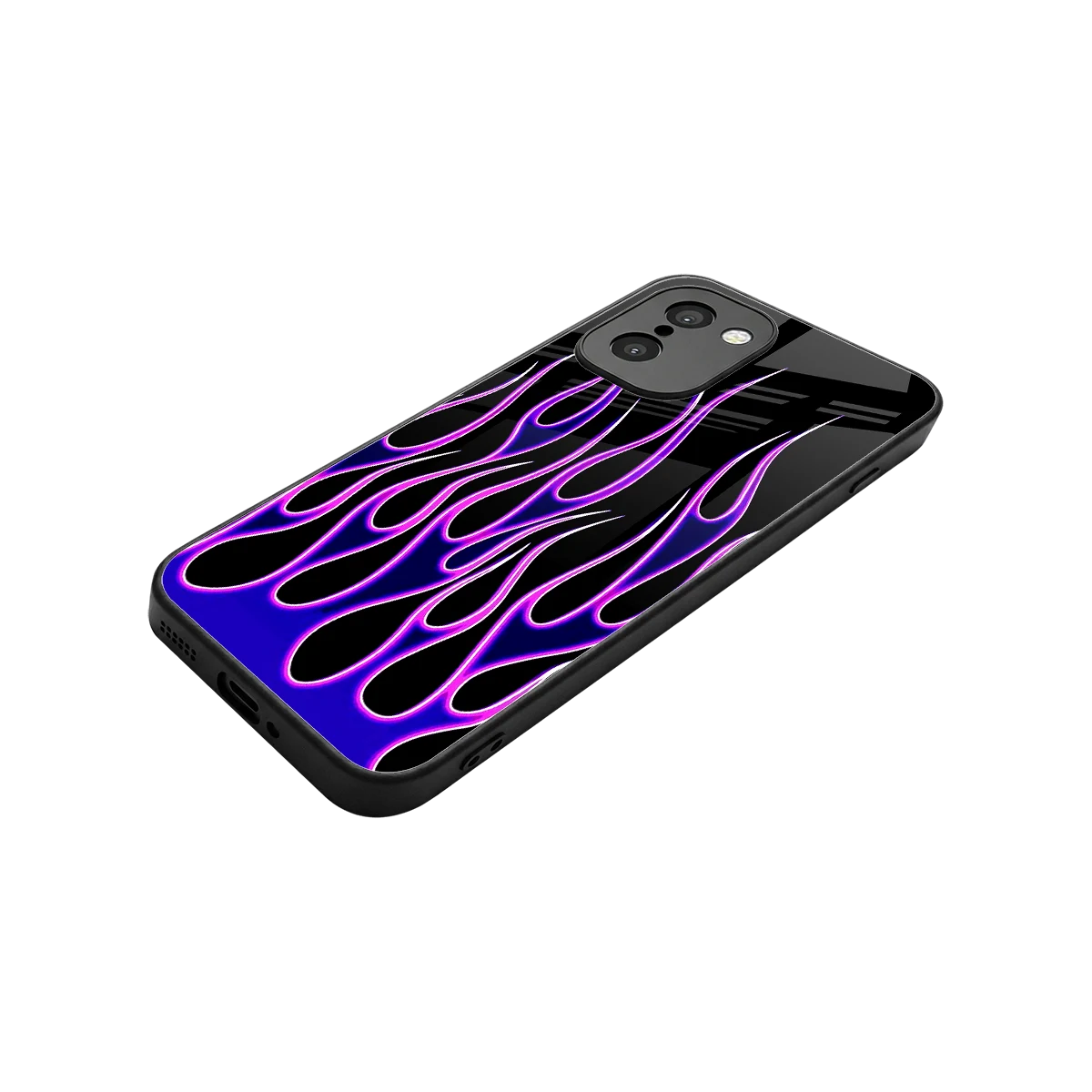 Flames Purple Inferno stylish phone case for oneplus 15r | glossy glass and slim fit