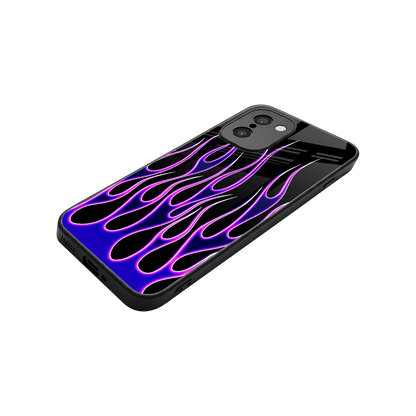 Flames Purple Inferno stylish phone case for oneplus 15r | glossy glass and slim fit