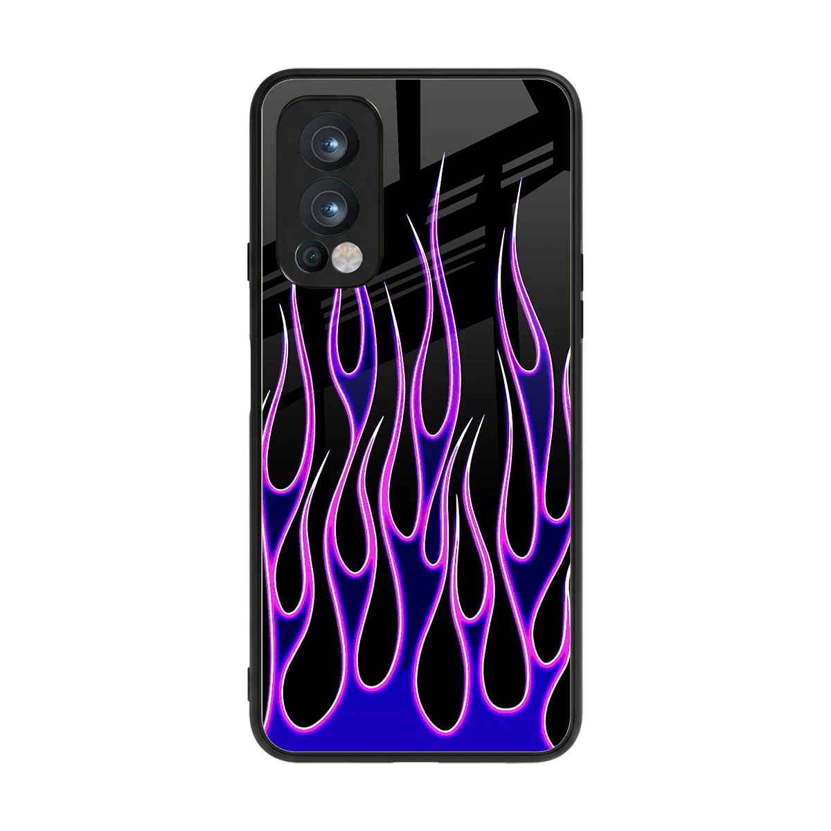 Flames Purple Inferno back phone cover | glass case for oneplus nord 2