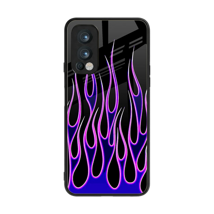 Flames Purple Inferno back phone cover | glass case for oneplus nord 2