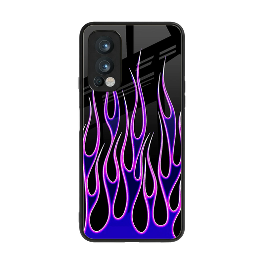 Flames Purple Inferno back phone cover | glass case for oneplus nord 2