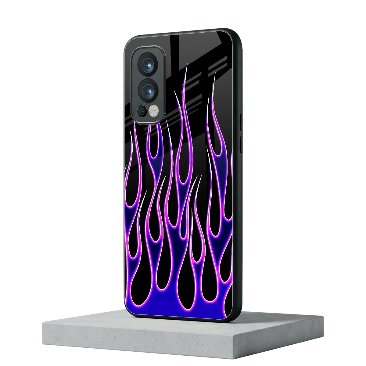 Flames Purple Inferno oneplus nord 2 mobile cover | shockproof glass phone case