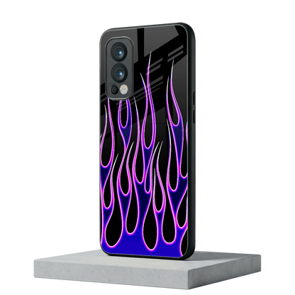 Flames Purple Inferno oneplus nord 2 mobile cover | shockproof glass phone case