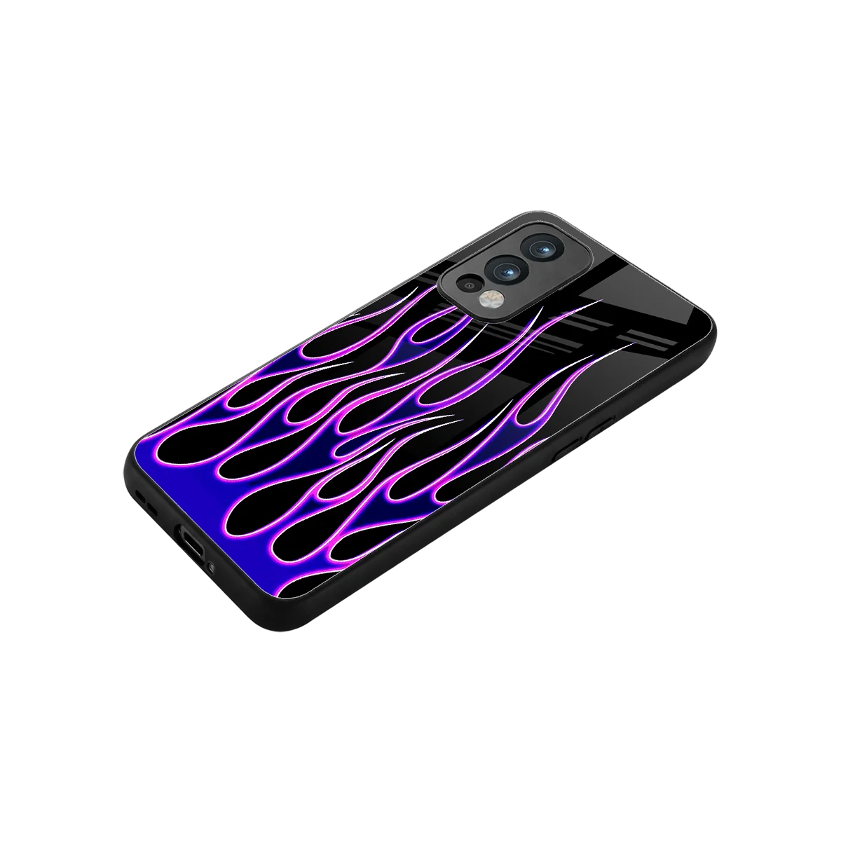 Flames Purple Inferno stylish phone case for oneplus nord 2 | glossy glass and slim fit