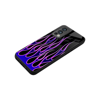 Flames Purple Inferno stylish phone case for oneplus nord 2 | glossy glass and slim fit