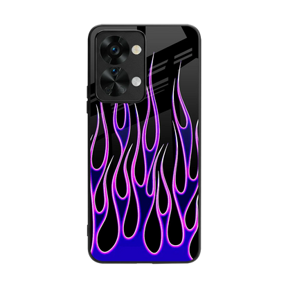 Flames Purple Inferno back phone cover | glass case for oneplus nord 2t