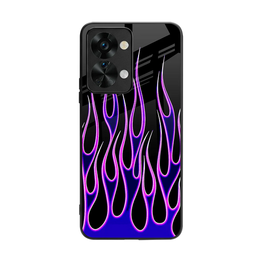 Flames Purple Inferno back phone cover | glass case for oneplus nord 2t