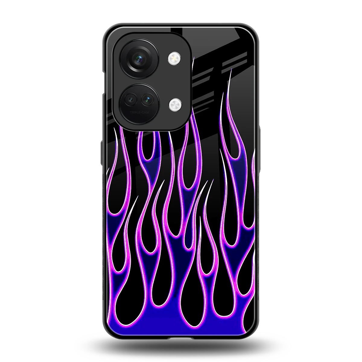 Flames Purple Inferno back phone cover | glass case for oneplus nord 3