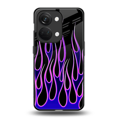 Flames Purple Inferno back phone cover | glass case for oneplus nord 3
