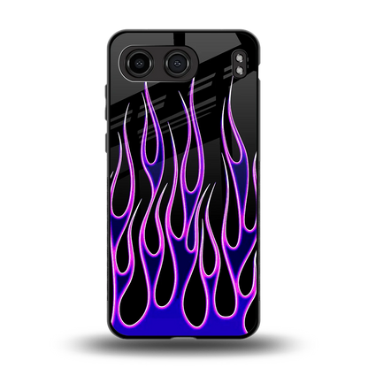 Flames Purple Inferno back phone cover | glass case for oneplus nord 4