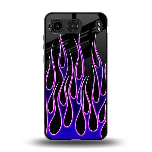 Flames Purple Inferno back phone cover | glass case for oneplus nord 4