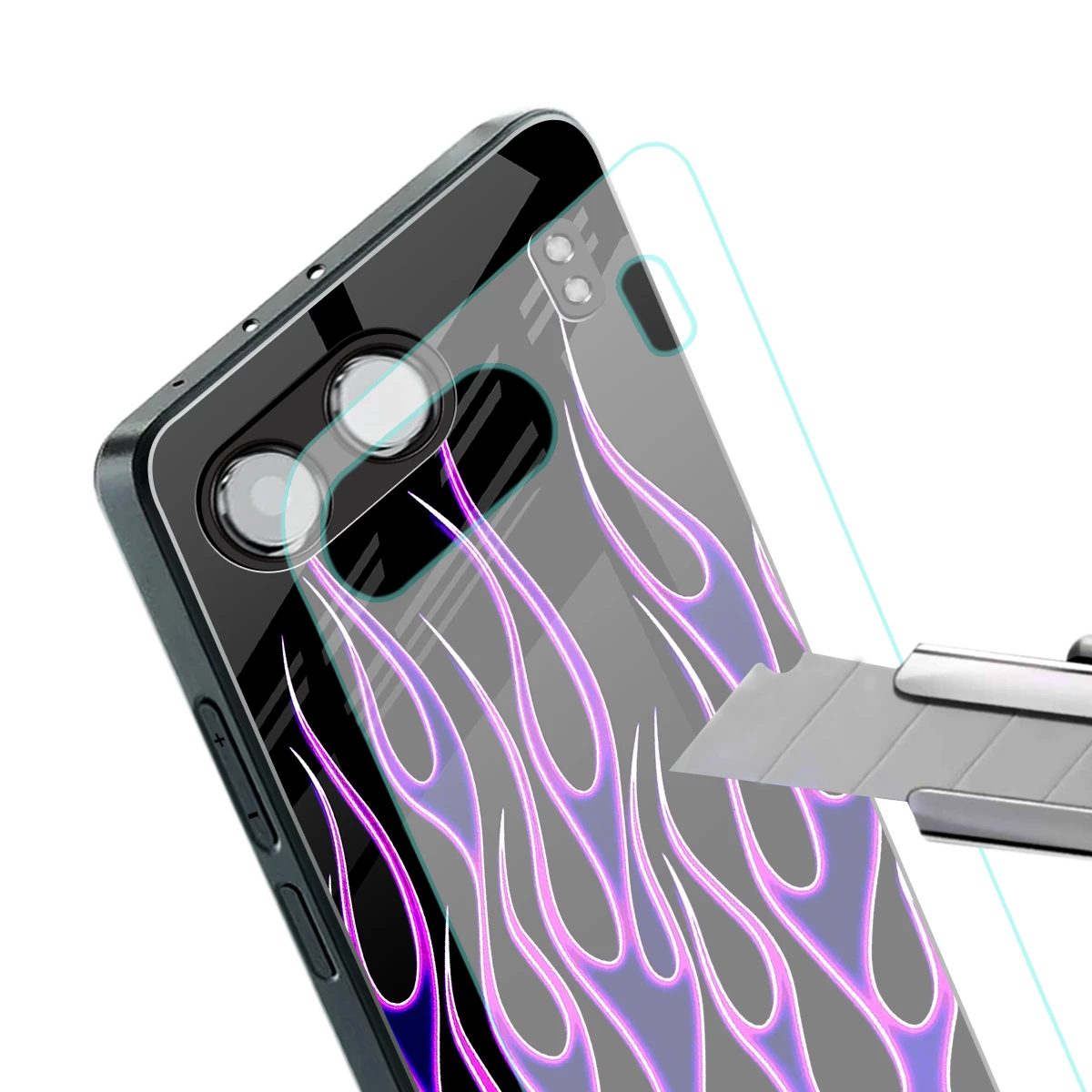 Flames Purple Inferno stylish phone case for oneplus nord 4 | glossy glass and slim fit