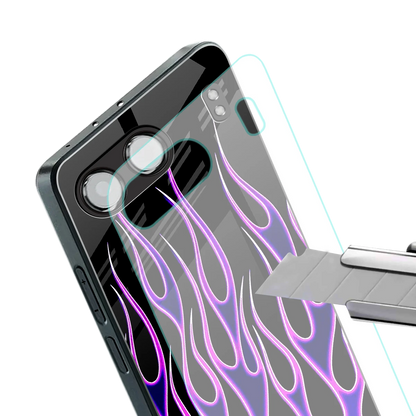 Flames Purple Inferno stylish phone case for oneplus nord 4 | glossy glass and slim fit