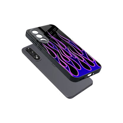 Flames Purple Inferno sleek oneplus nord 5 cover with tempered glass back and TPU edges