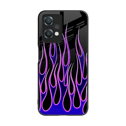 Flames Purple Inferno back phone cover | glass case for oneplus nord ce 2 lite