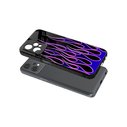 Flames Purple Inferno sleek oneplus nord ce 2 lite cover with tempered glass back and TPU edges