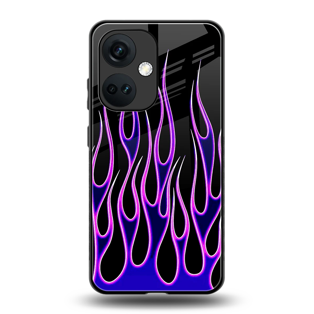 Flames Purple Inferno back phone cover | glass case for oneplus nord ce 3