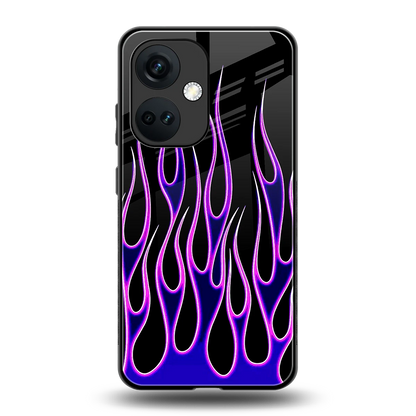 Flames Purple Inferno back phone cover | glass case for oneplus nord ce 3
