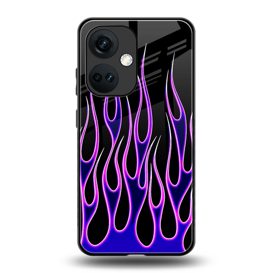 Flames Purple Inferno back phone cover | glass case for oneplus nord ce 3