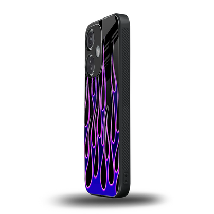 Flames Purple Inferno oneplus nord ce 3 mobile cover | shockproof glass phone case