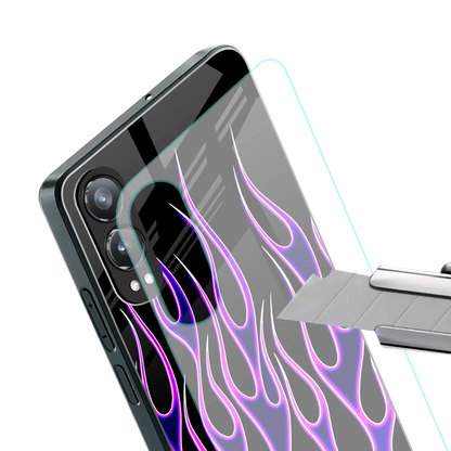 Flames Purple Inferno stylish phone case for oneplus nord ce 4 lite | glossy glass and slim fit