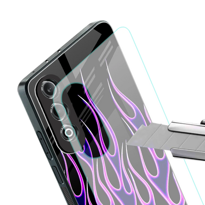 Flames Purple Inferno stylish phone case for oneplus nord ce 4 | glossy glass and slim fit