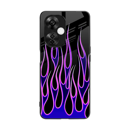 Flames Purple Inferno back phone cover | glass case for oneplus nord ce 3 lite