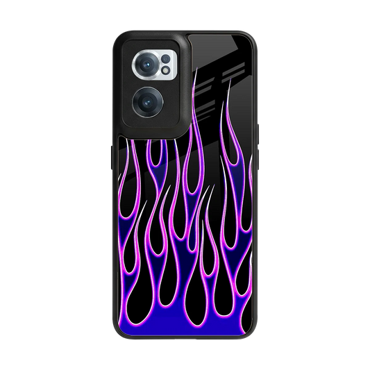 Flames Purple Inferno back phone cover | glass case for oneplus nord ce 2