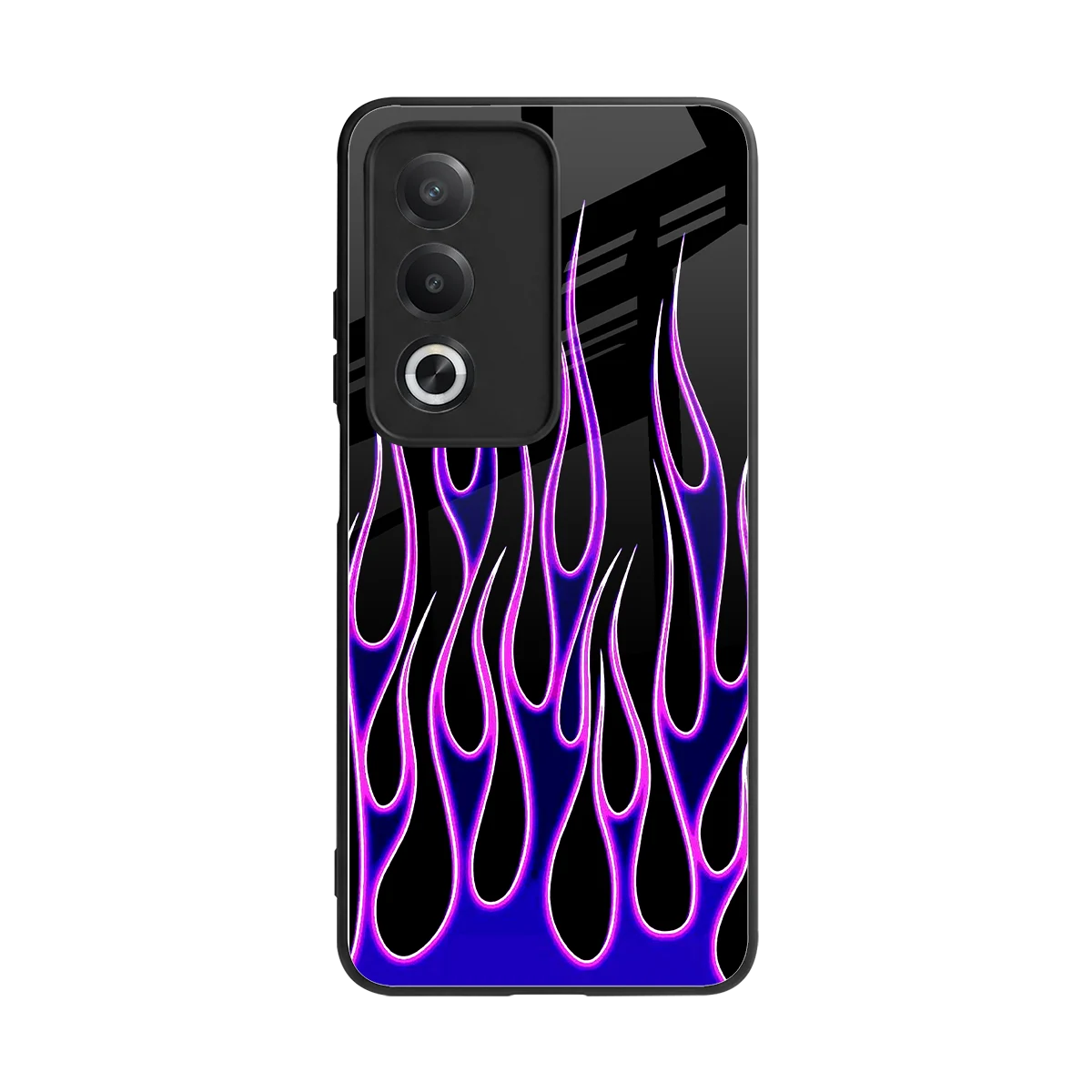 Flames Purple Inferno back phone cover | glass case for oppo a3 pro