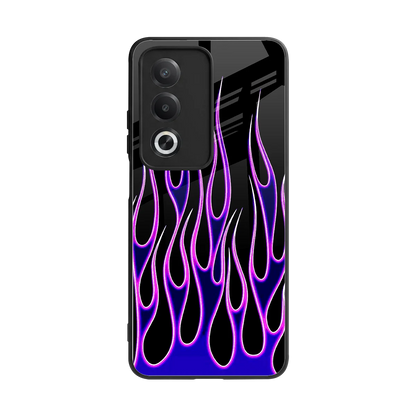 Flames Purple Inferno back phone cover | glass case for oppo a3 pro