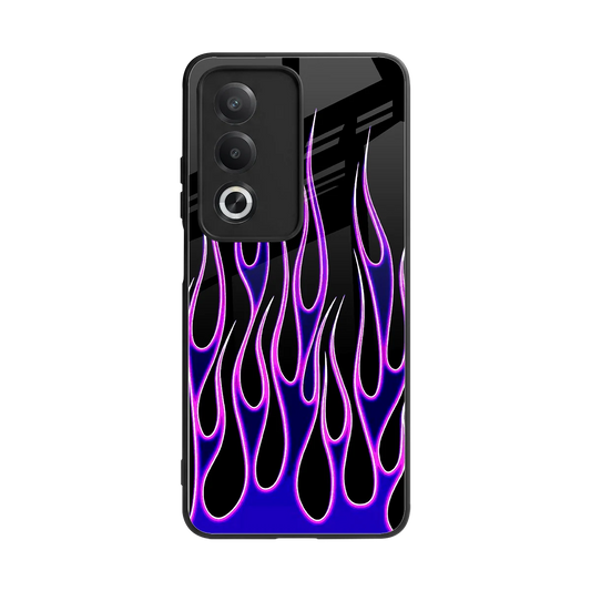 Flames Purple Inferno back phone cover | glass case for oppo a3 pro