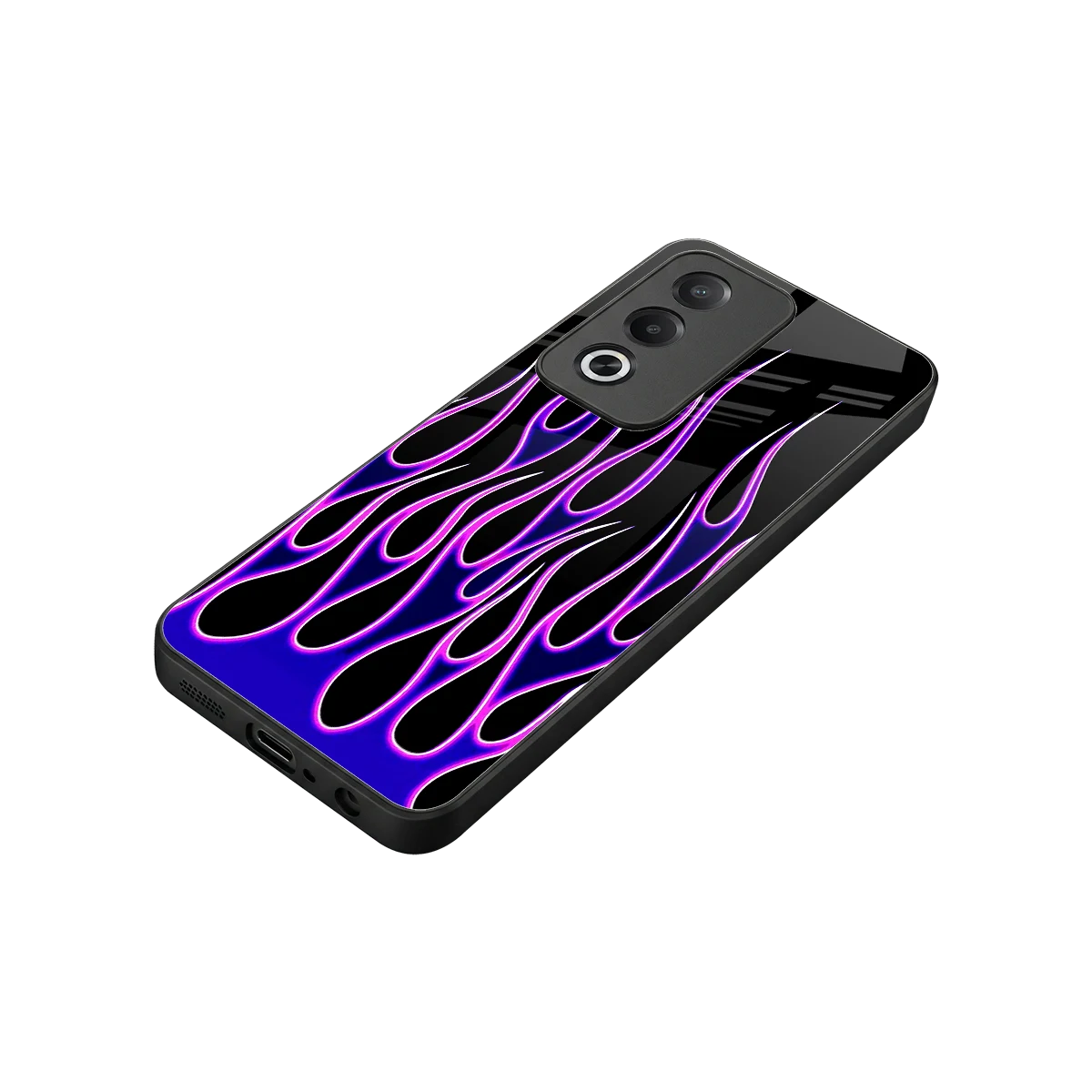 Flames Purple Inferno stylish phone case for oppo a3 pro | glossy glass and slim fit